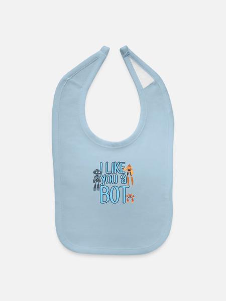 Robot Robotics Robot Science Robot Battle Design 9 - Baby Bib - light blue - Front
