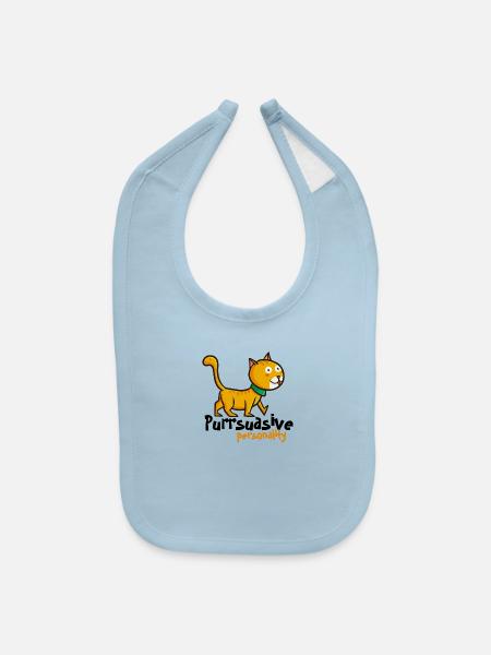 Purrsuasive Personality - Baby Bib - light blue - Front