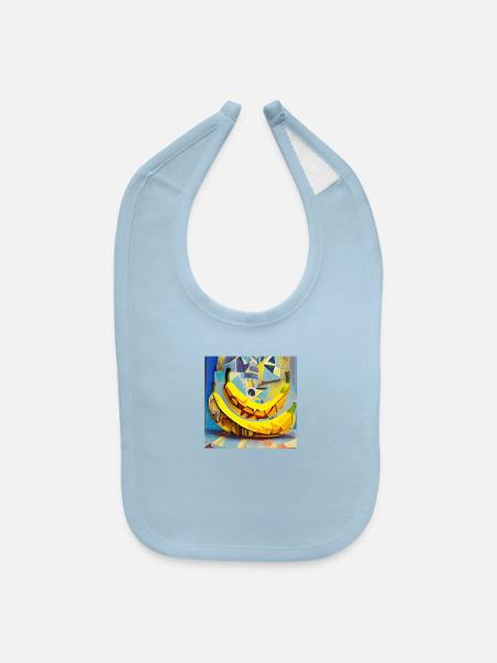 Modern banana - Baby Bib - light blue - Front
