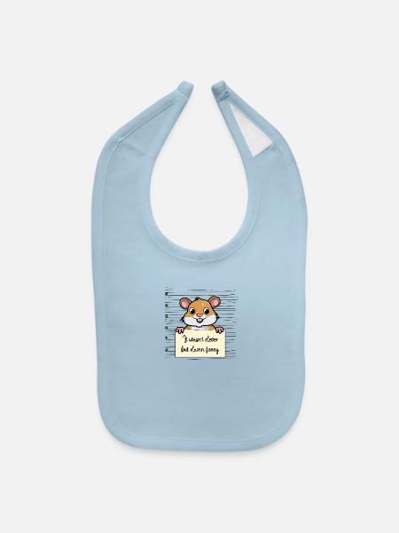 Hamster was not clever but funny - Baby Bib - light blue - Front