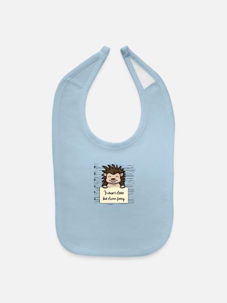 Hedgehog was not clever but funny - Baby Bib - light blue - Front