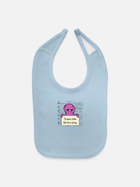 Octopus was not clever but funny - Baby Bib - light blue - Front
