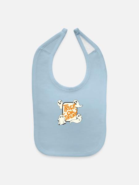 Trick or Treat - Baby Bib - light blue - Front