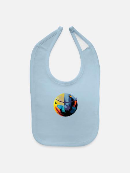 Modern planet - Baby Bib - light blue - Front