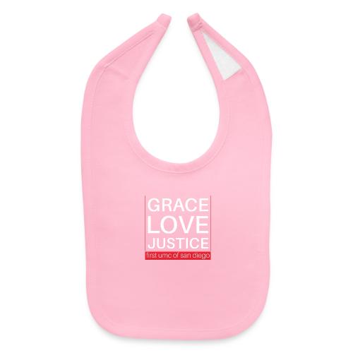 Grace Love Justice - square - Baby Bib