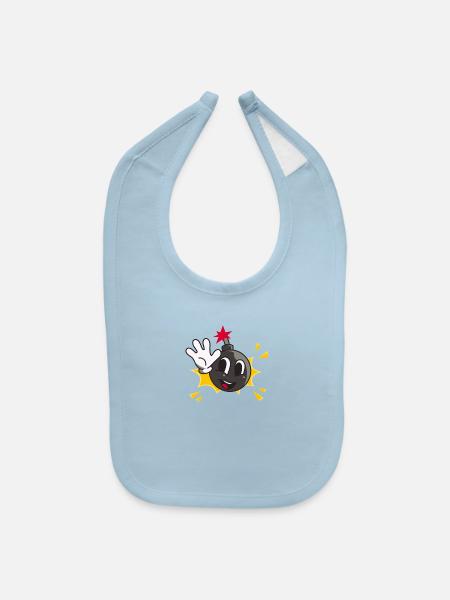 bomb smile - Baby Bib - light blue - Front