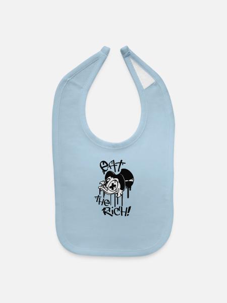 Eat the rich - Baby Bib - light blue - Front