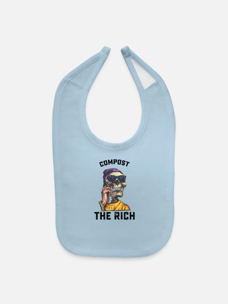 Compost The Rich - Baby Bib - light blue - Front