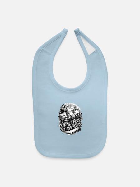 Monochrome Wealth Burst - Baby Bib - light blue - Front