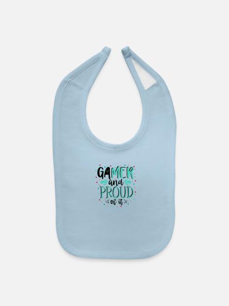 Gamer And Proud Of It - Baby Bib - light blue - Front