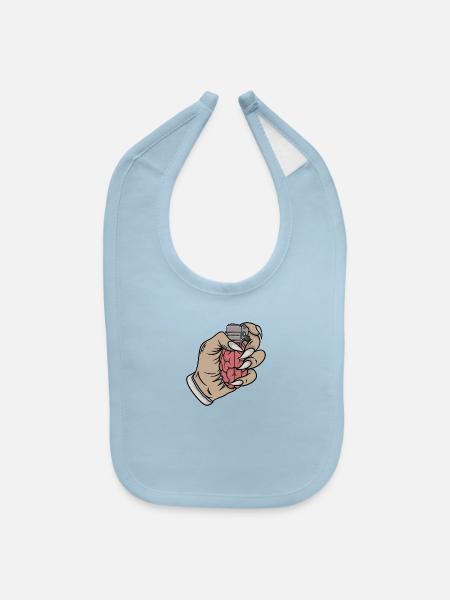 Brain Bomb - Baby Bib - light blue - Front