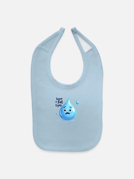 Crying Sweat : l’adorable compagnon de fitness - Bavette pour bébé - bleu pâle - Devant
