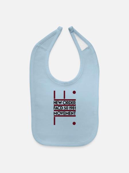 New Order Movement Factory 1981 - Baby Bib - light blue - Front