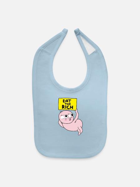 Eat The Rich - Baby Bib - light blue - Front