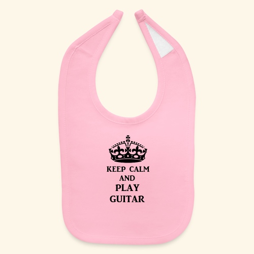keep calm play guitar blk - Baby Bib