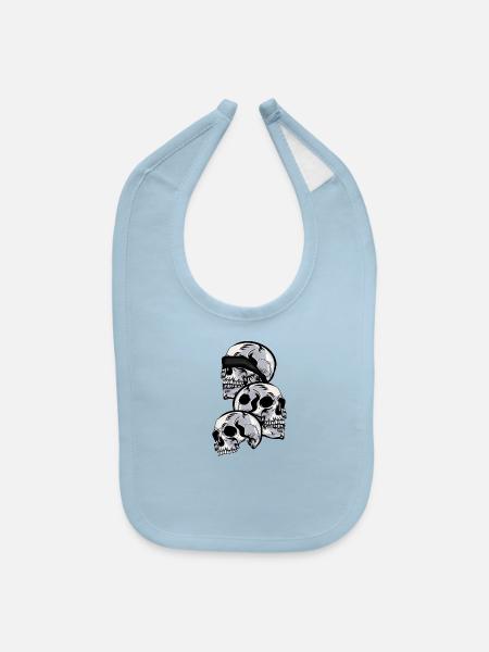 See No Evil, Hear No Evil, Speak No Evil - Baby Bib - light blue - Front