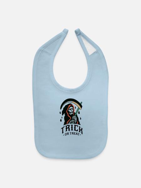 Trick or Treat - Baby Bib - light blue - Front