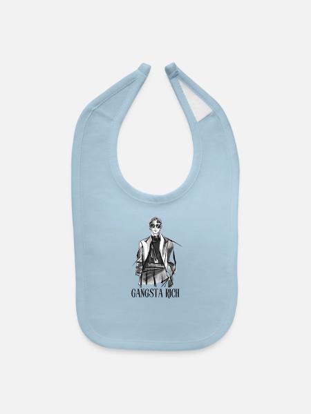 Gangsta Rich - Baby Bib - light blue - Front