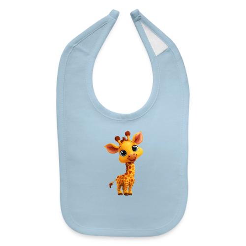 Adorable Cartoon Baby Giraffe with Big Eyes - Baby Bib