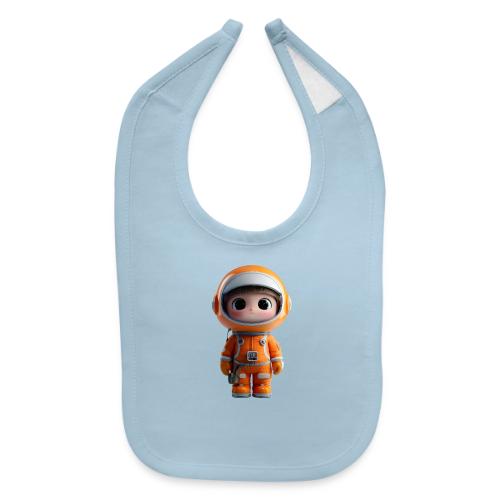 Cute Cartoon Astronaut in Orange Suit - Baby Bib