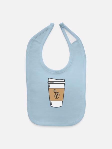 Coffee - Baby Bib - light blue - Front