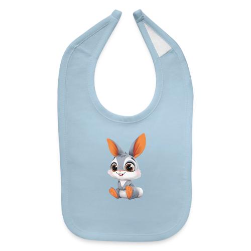 Multicolor Baby Rabbit Cartoon Sitting - Baby Bib