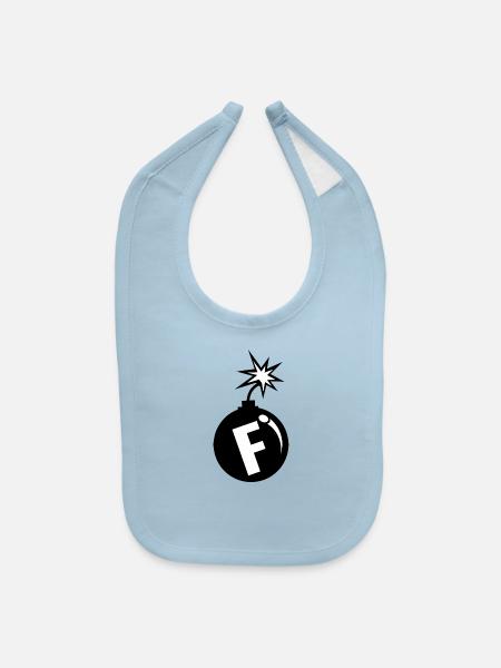 F BOMB - Baby Bib - light blue - Front