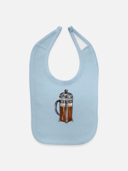 Coffee - Baby Bib - light blue - Front