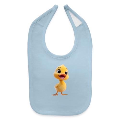 Bright Yellow Baby Duck Smiling - Baby Bib