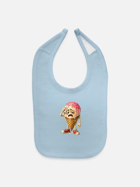 Melting Scoop Sorrow - Baby Bib - light blue - Front
