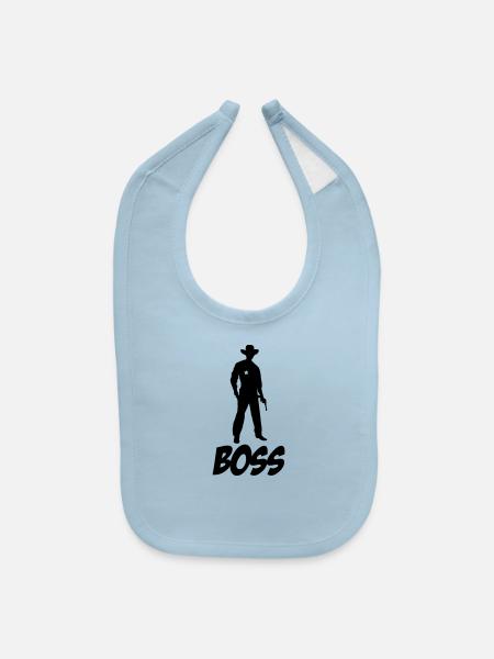 Sheriff Boss - Baby Bib - light blue - Front