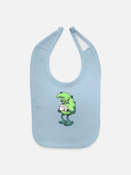 Evil Bud Character - Baby Bib - light blue - Front