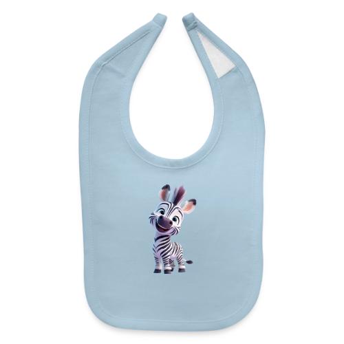 Playful 3D Baby Zebra Smiling Brightly - Baby Bib