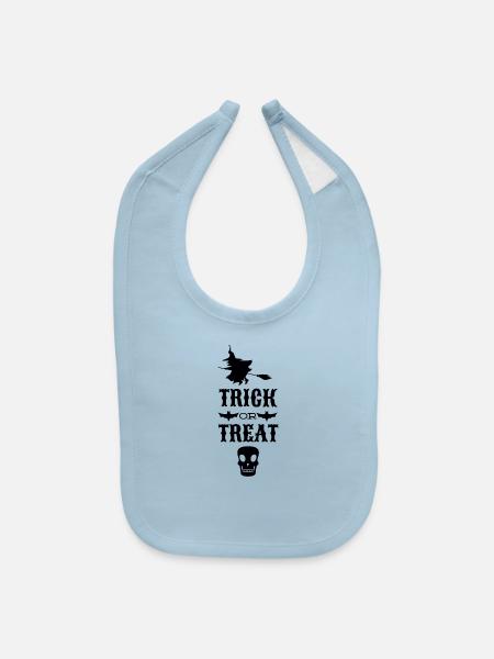 Trick or Treat - Baby Bib - light blue - Front
