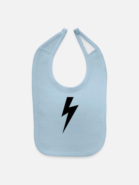 Lightning bolt - Baby Bib - light blue - Front