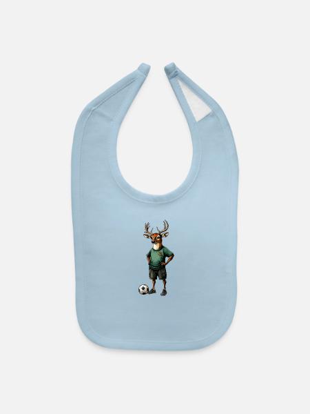 Soccer stag - Baby Bib - light blue - Front