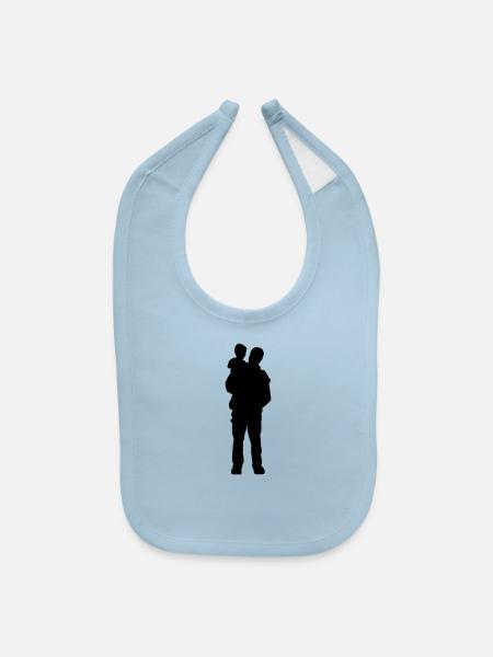 Father and Son - Baby Bib - light blue - Front