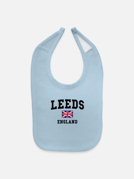 Leeds | Uk | England - Baby Bib - light blue - Front