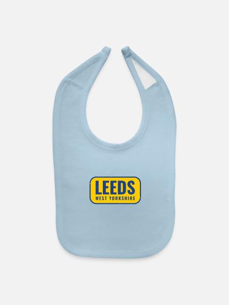 Leeds Uk - Baby Bib - light blue - Front