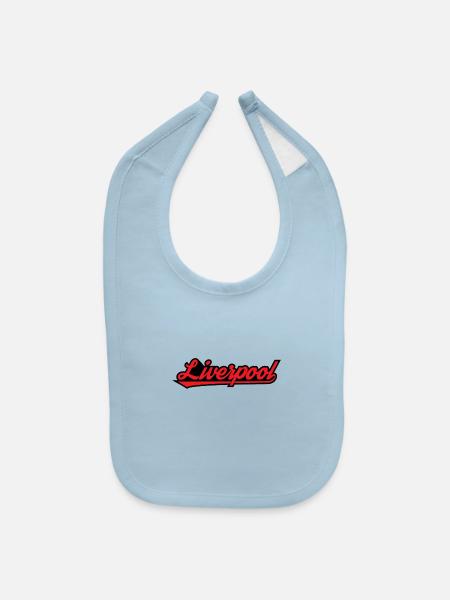 Liverpool England UK - Baby Bib - light blue - Front