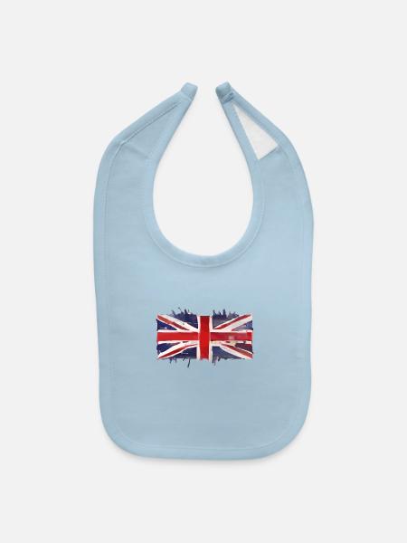 UK flag - Baby Bib - light blue - Front