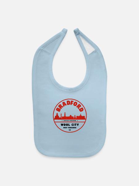 Bradford Uk - Baby Bib - light blue - Front