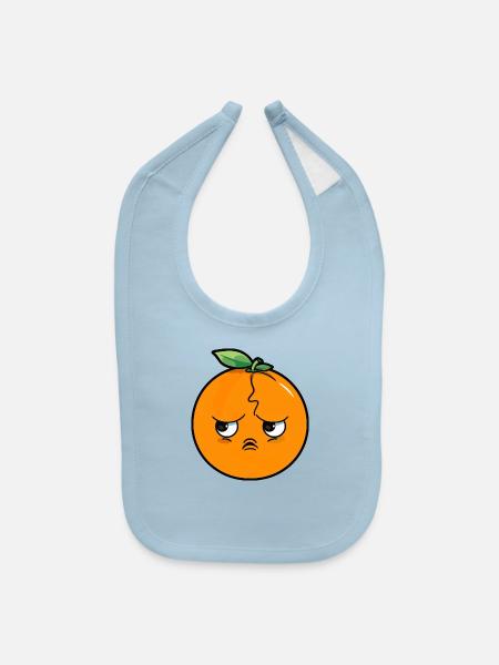 Sad Orange - Baby Bib - light blue - Front
