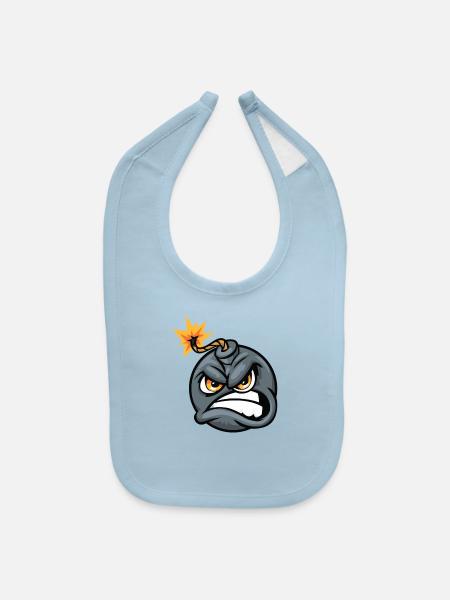 Bomb Cartoon, Bomb cartoon, cartoon Character, ver - Baby Bib - light blue - Front