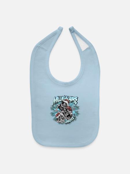 Hear no evil, see no evil , speak no evil - Baby Bib - light blue - Front