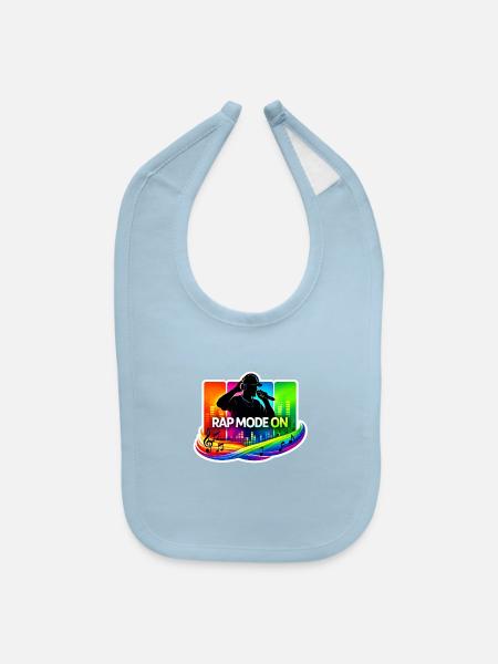 Rap Mode On Rainbow Pulse - Baby Bib - light blue - Front