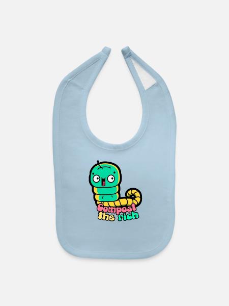 Compost The Rich - Baby Bib - light blue - Front