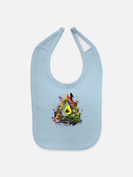 Avocado Triangle - Baby Bib - light blue - Front