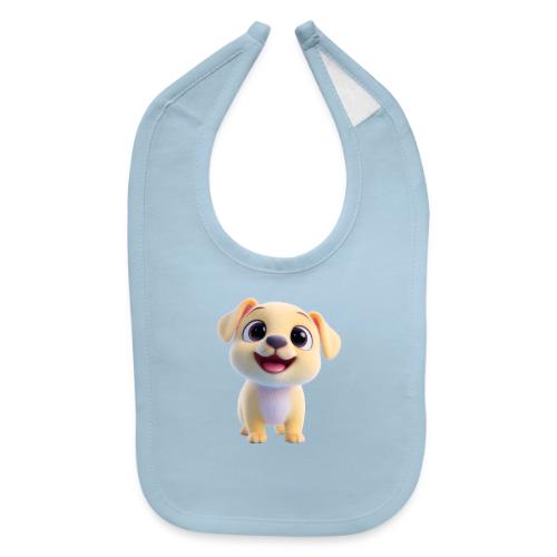 Playful 3D Baby Puppy Looking Up - Baby Bib