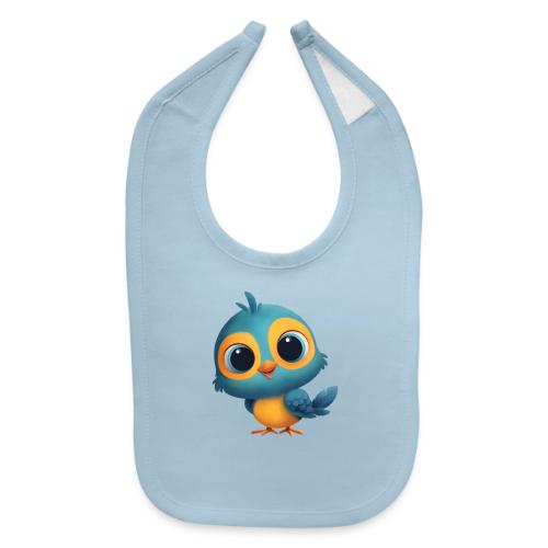 Joyful Cartoon Bird Standing in Yellow and Blue - Baby Bib